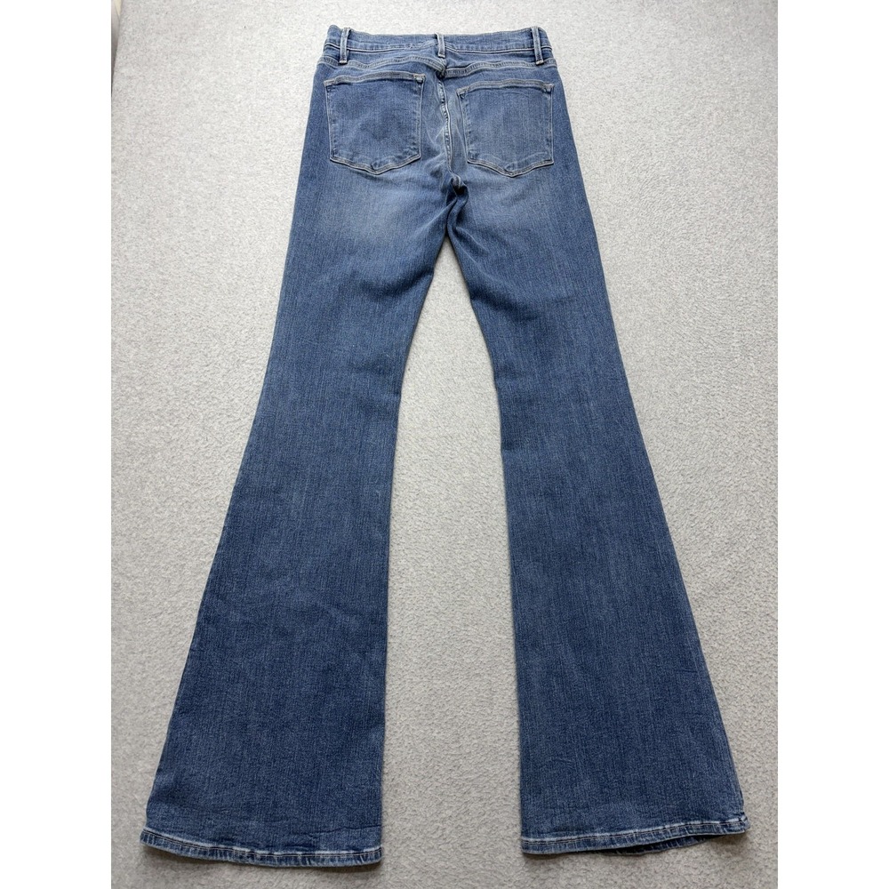 FRAME Le High Flare Jeans Womens 27 Blue Medium Wash High Rise Stretch - Picture 12 of 13